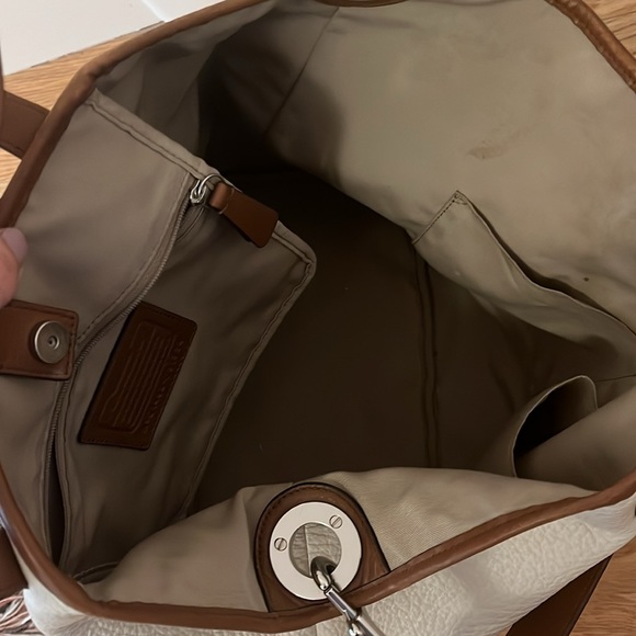 Coach Hadley Luxe Grain Leather Bag in SILVER/IVORY No C1492-F31334. - Picture 10 of 13